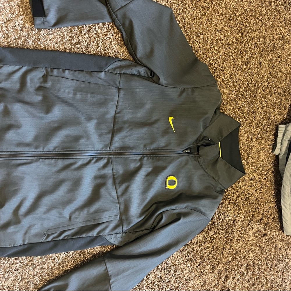 Nike Gray Windbreaker with Yellow Accents